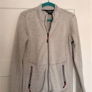 Stylish Women's Gray Striped Utility Jacket